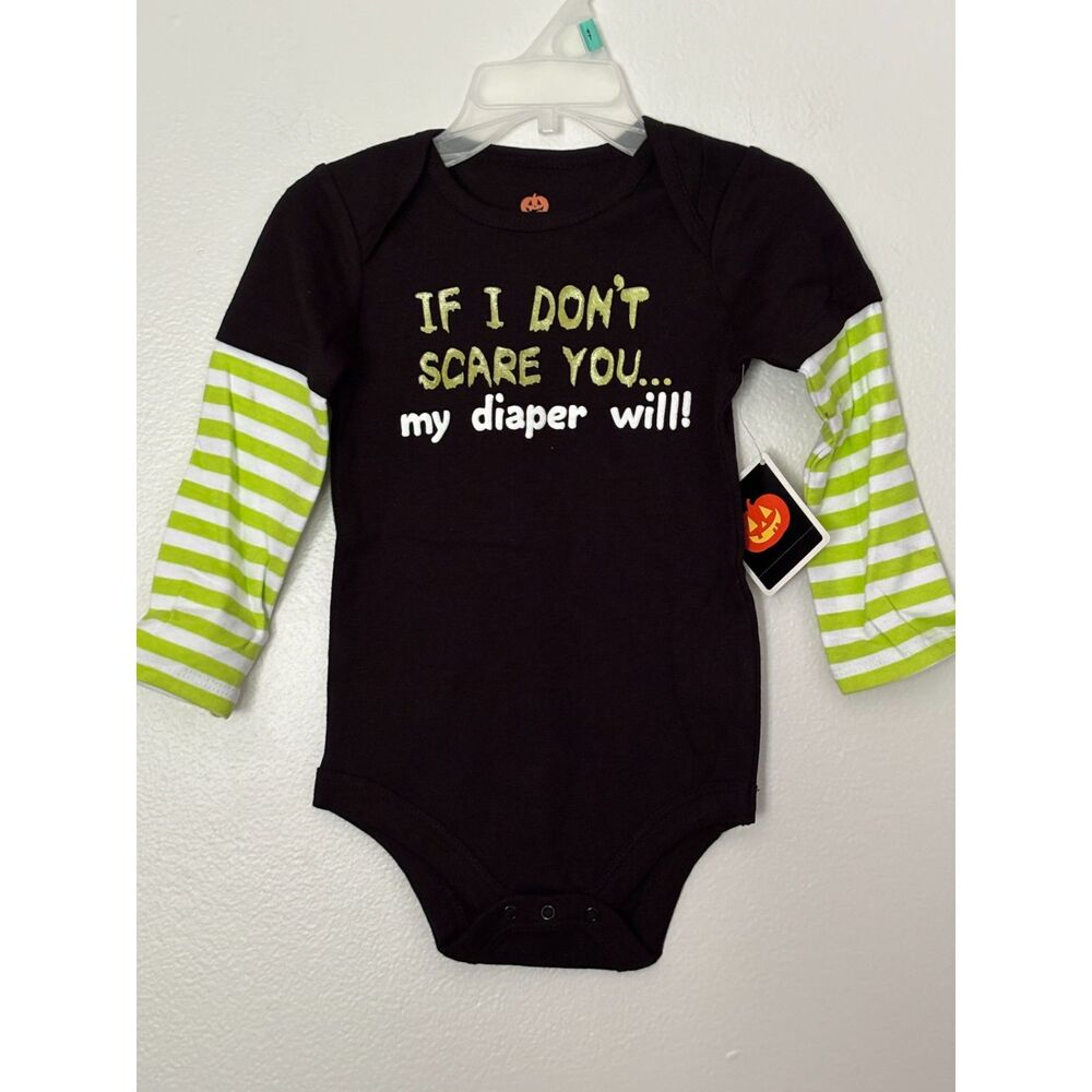 Celebrate Baby 18M Halloween Layered Bodysuit Style If I Don't Scare You NWT